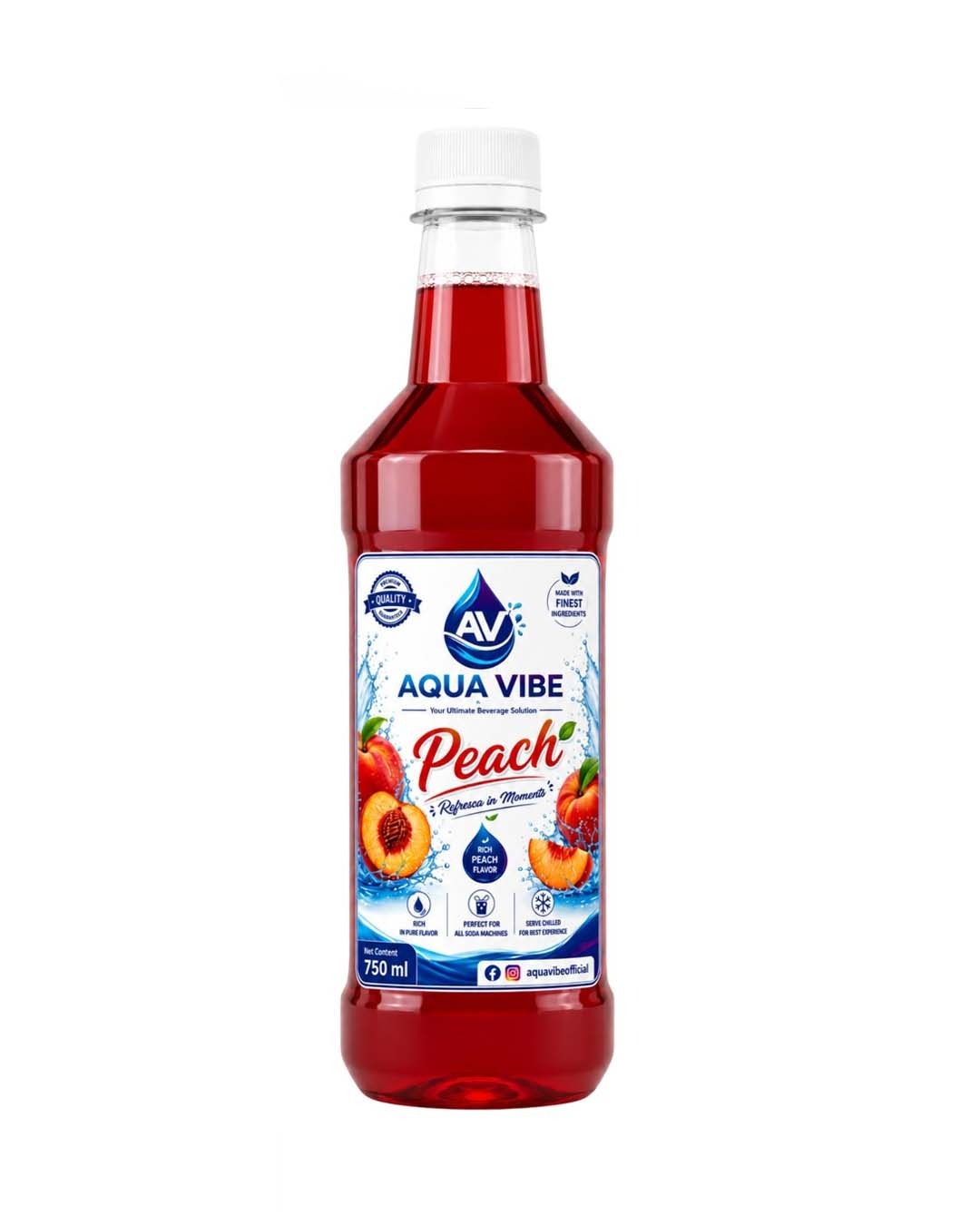 Aqua Vibe Peach Syrup (750ml)