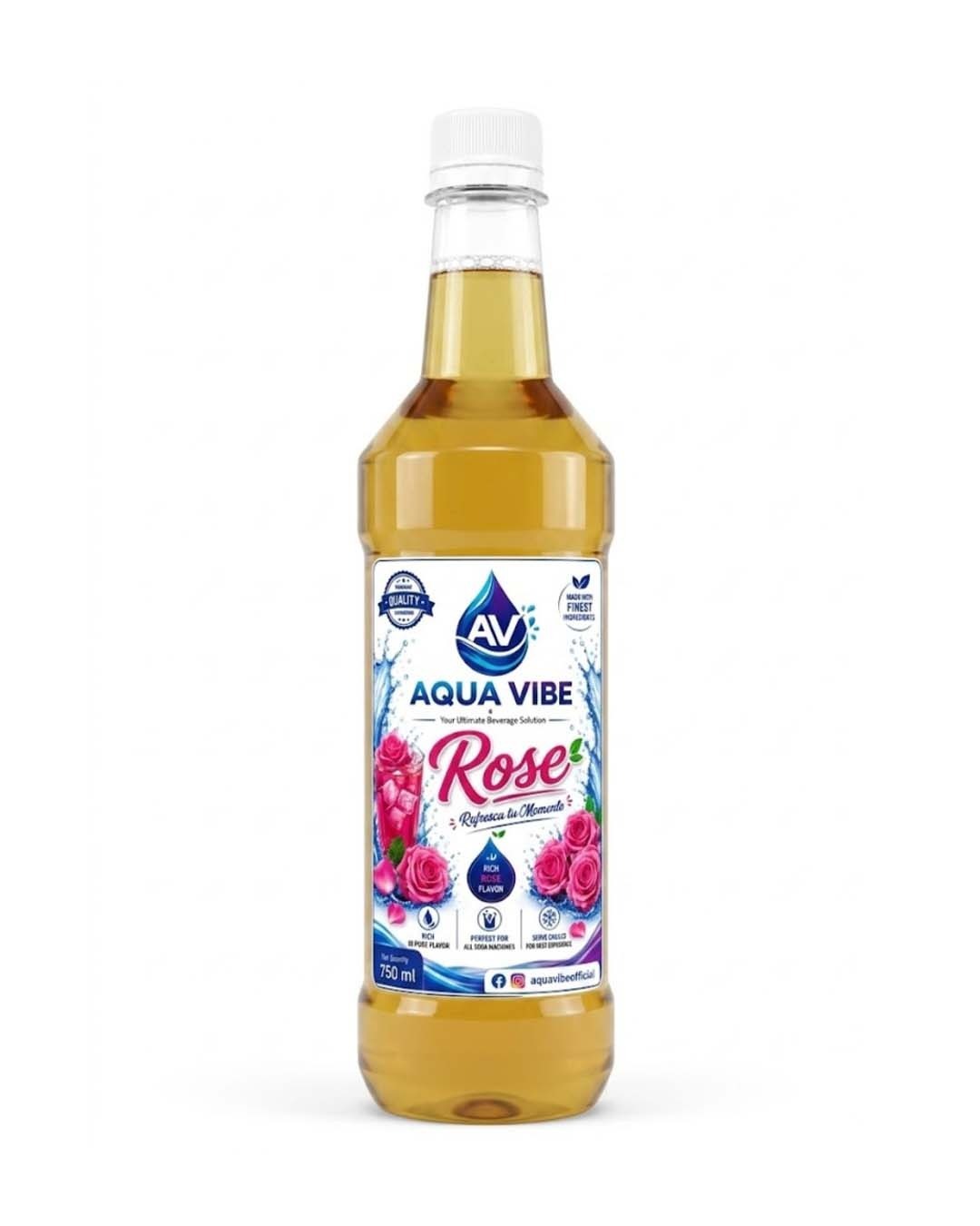 Aqua Vibe Rose Syrup (750ml)